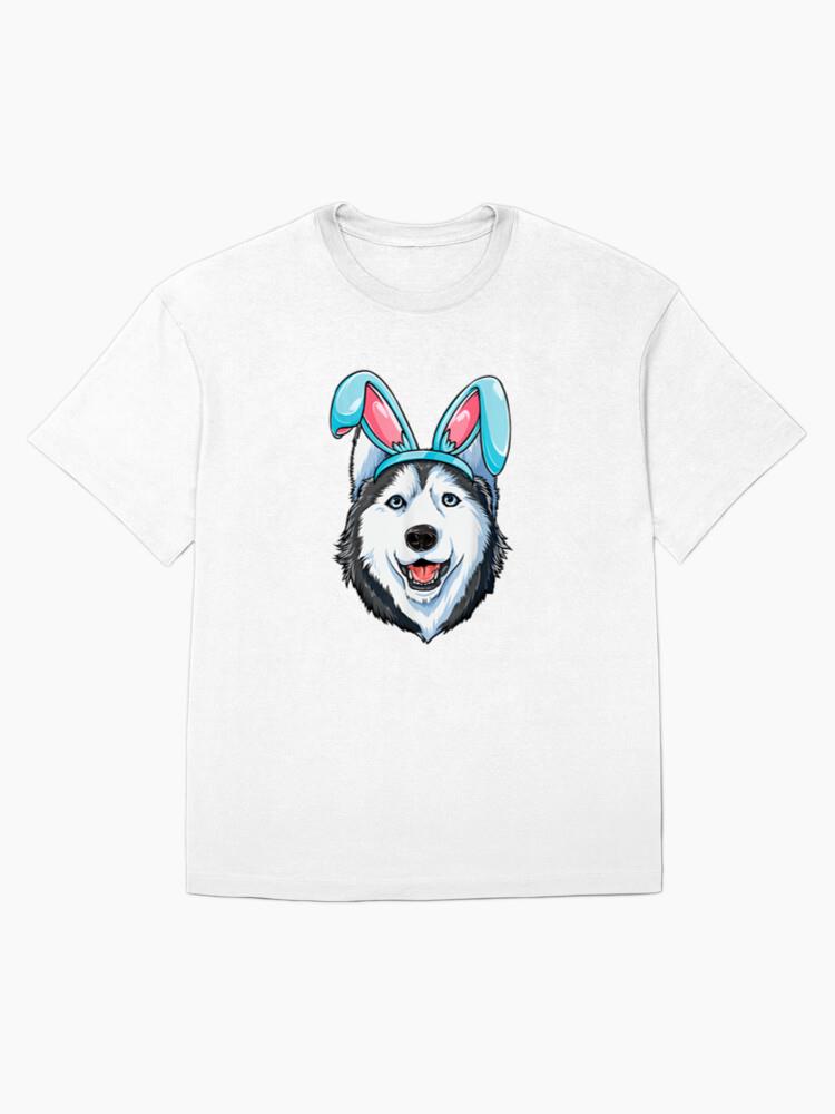 Siberian Husky Easter Bunny Boys Girls Kids Men Women Dog Cotton T-Shirt - Image 4