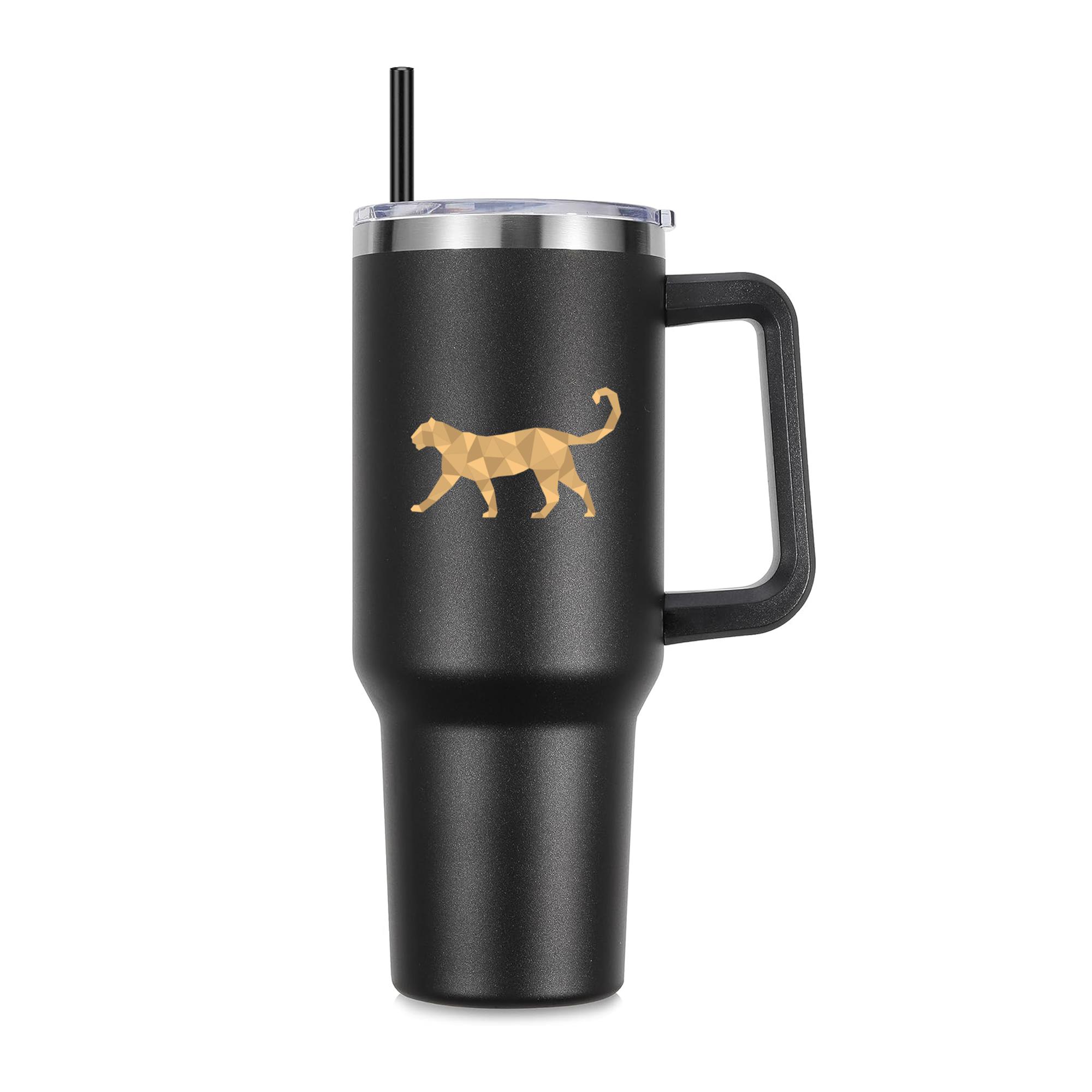 Simple Walking Polygonal Cougar 40oz Stainless Steel Tumbler - Image 3