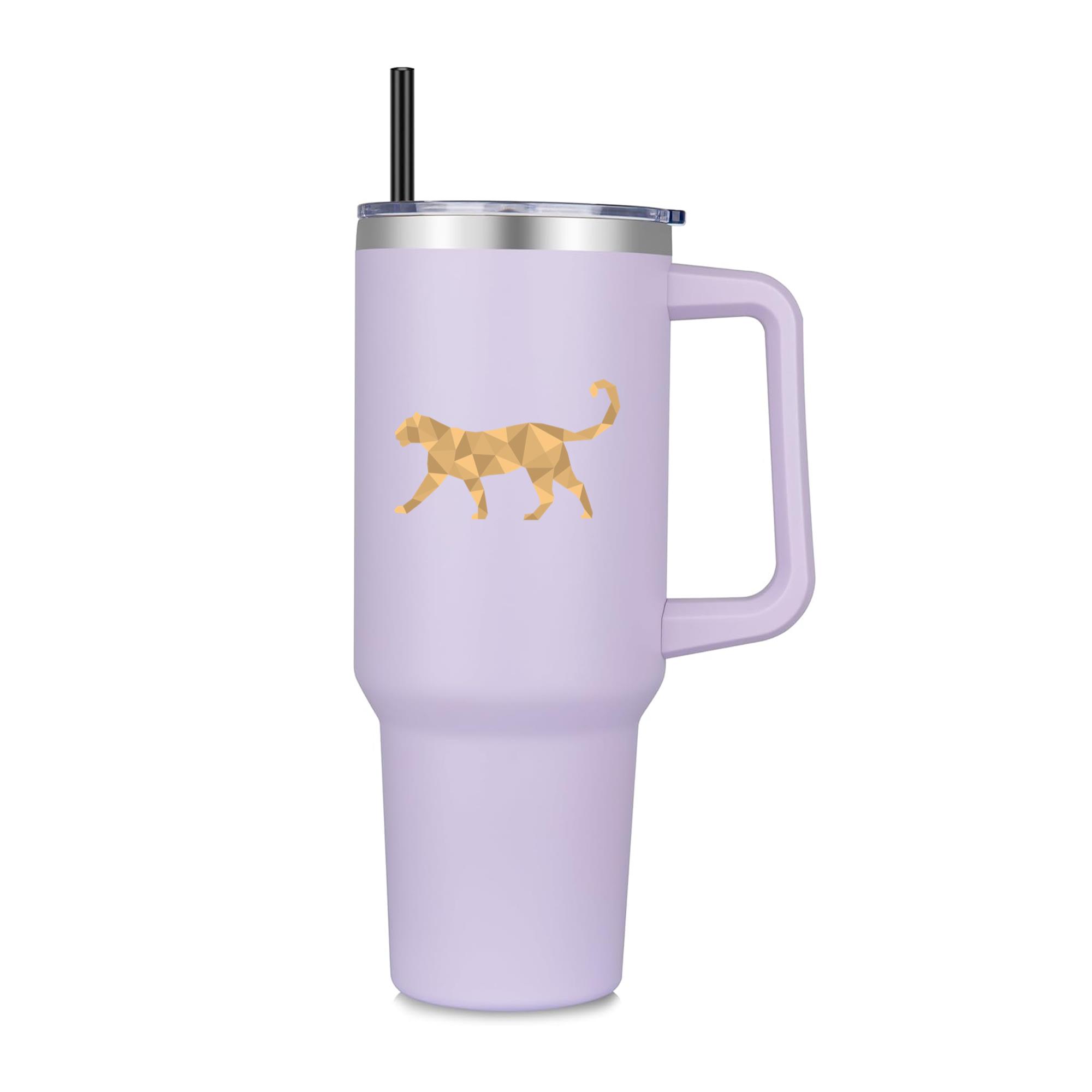 Simple Walking Polygonal Cougar 40oz Stainless Steel Tumbler