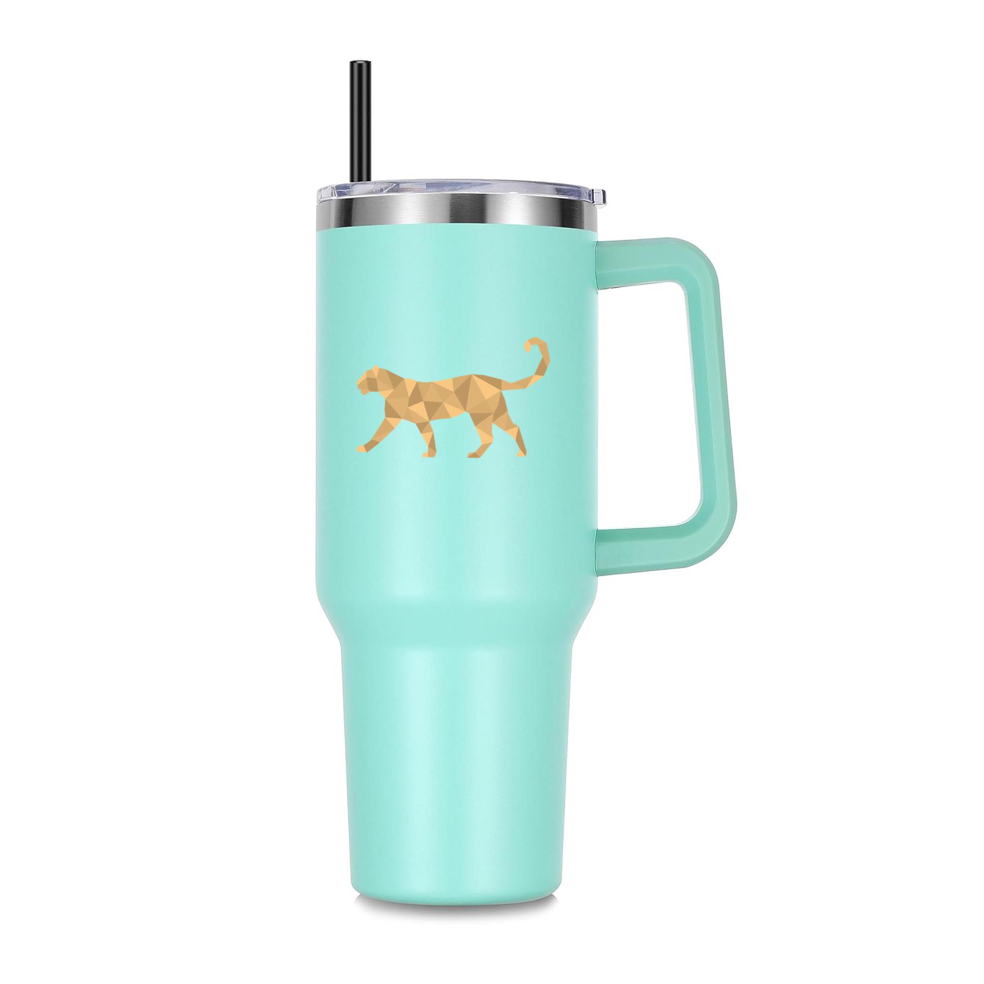 Simple Walking Polygonal Cougar 40oz Stainless Steel Tumbler - Image 2