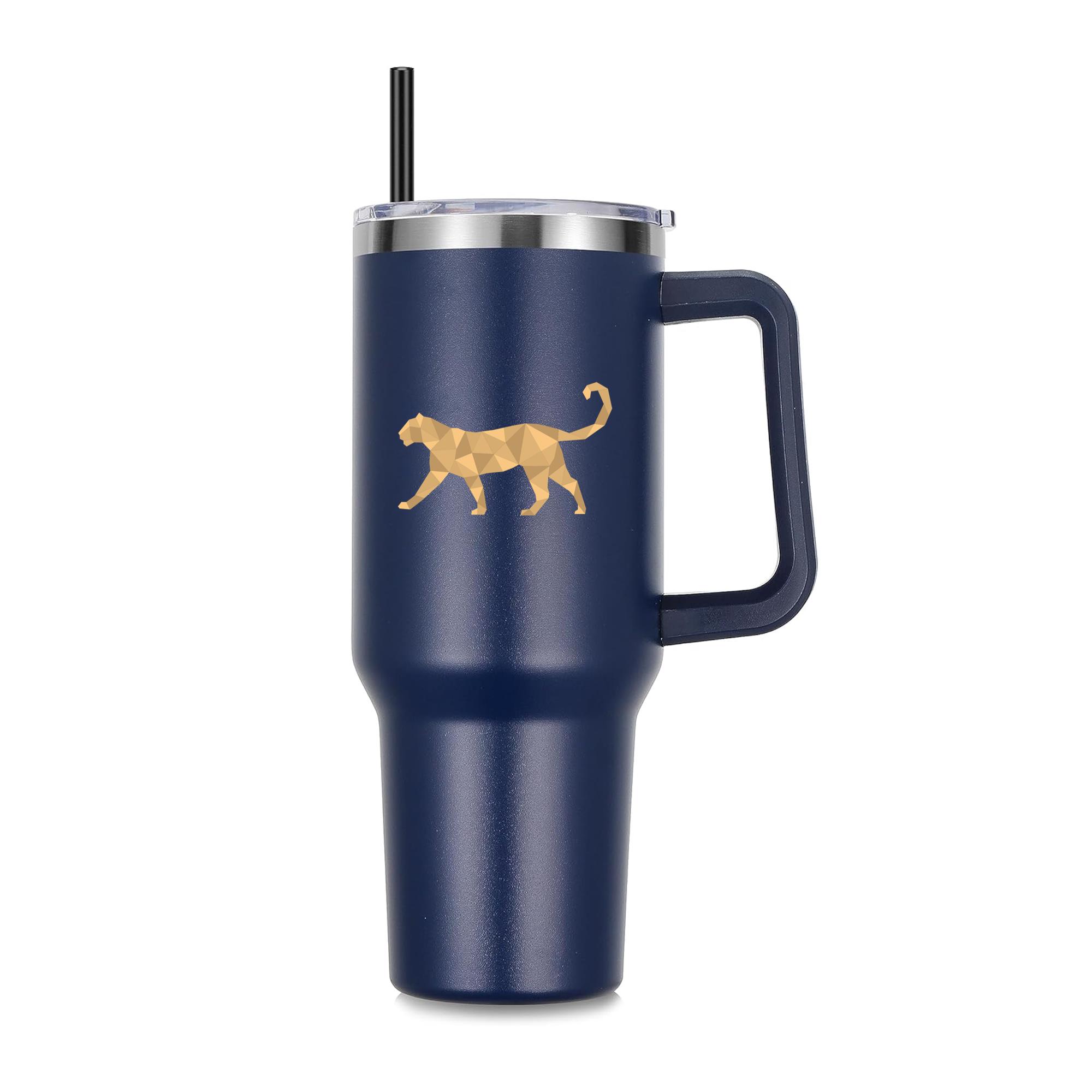 Simple Walking Polygonal Cougar 40oz Stainless Steel Tumbler - Image 4