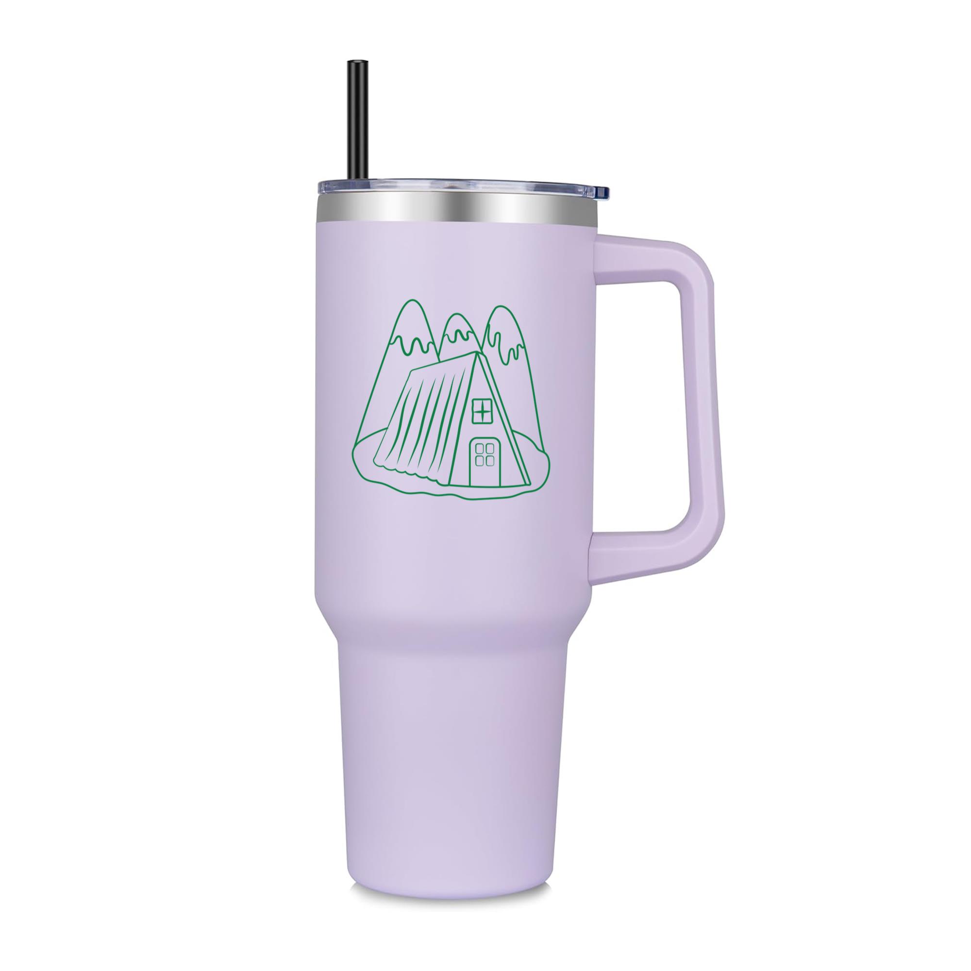 Simple Wilderness Mountain Cabin 40oz Stainless Steel Tumbler