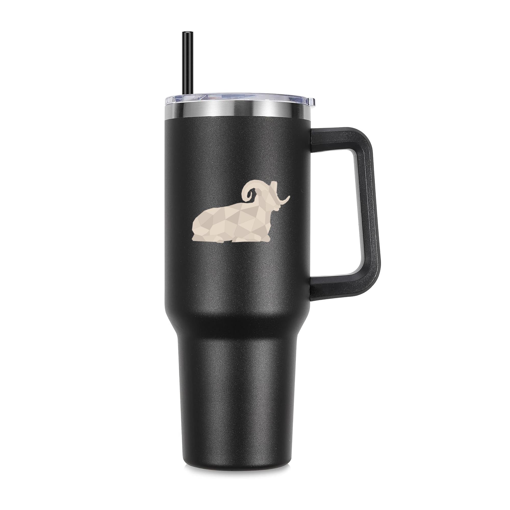 Sitting Polygonal Color Ram 40oz Stainless Steel Tumbler - Image 3