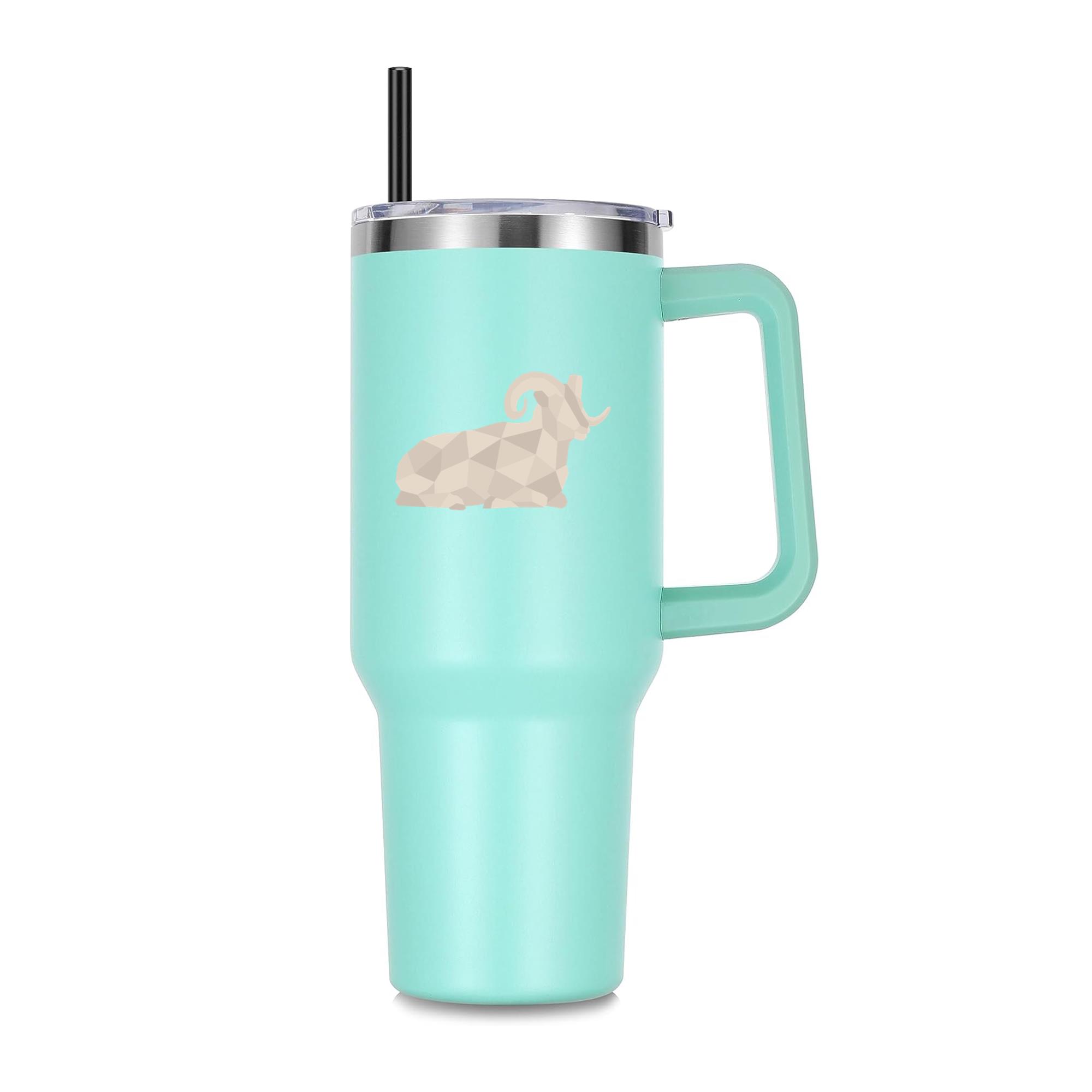 Sitting Polygonal Color Ram 40oz Stainless Steel Tumbler - Image 2