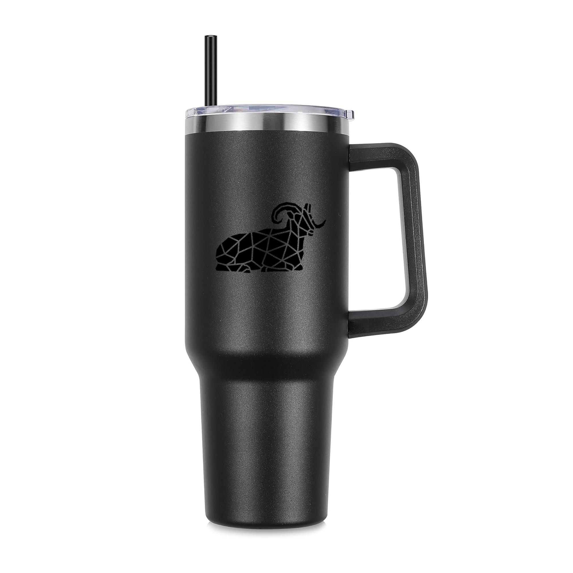 Sitting Polygonal Ram Silhouette 40oz Stainless Steel Tumbler - Image 3