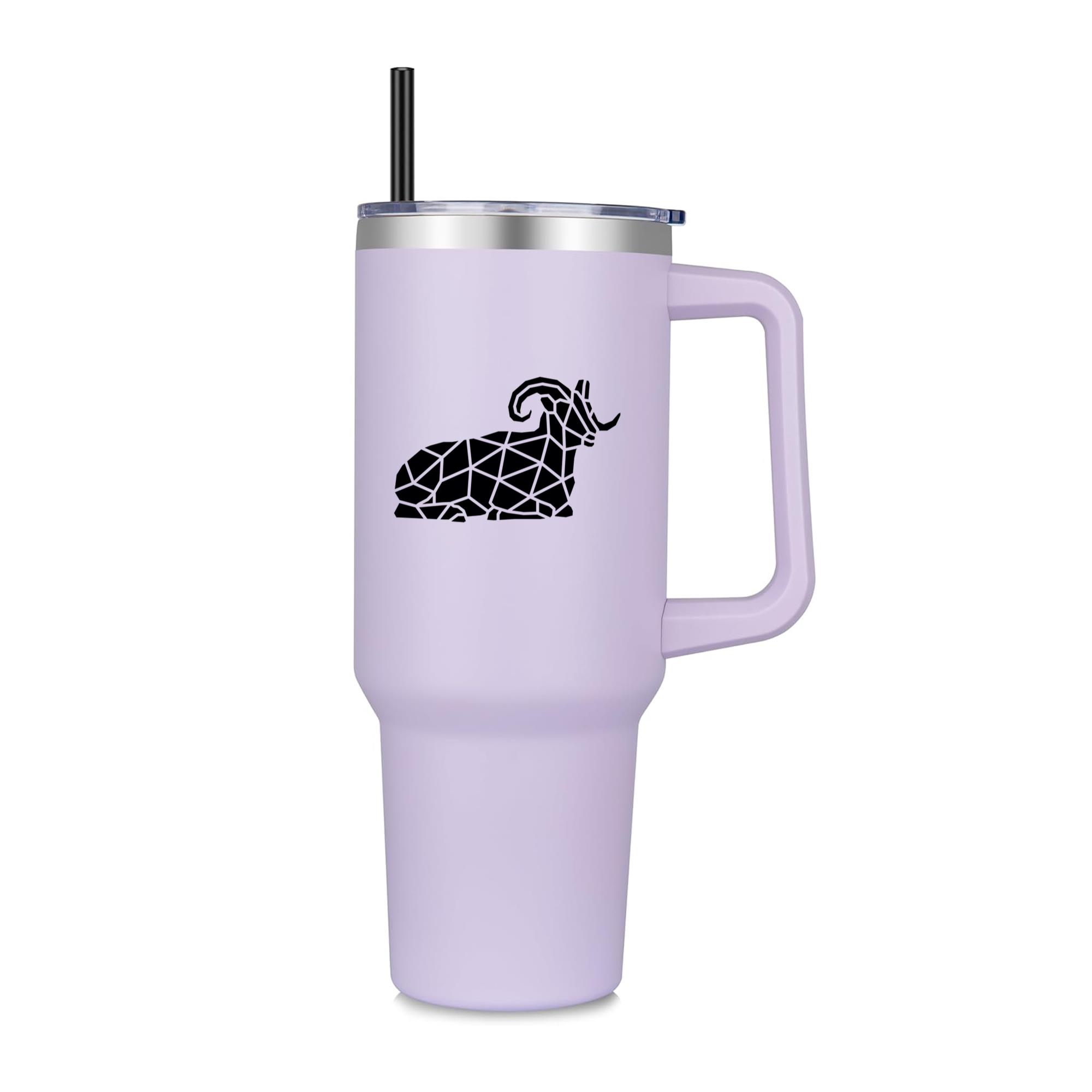 Sitting Polygonal Ram Silhouette 40oz Stainless Steel Tumbler