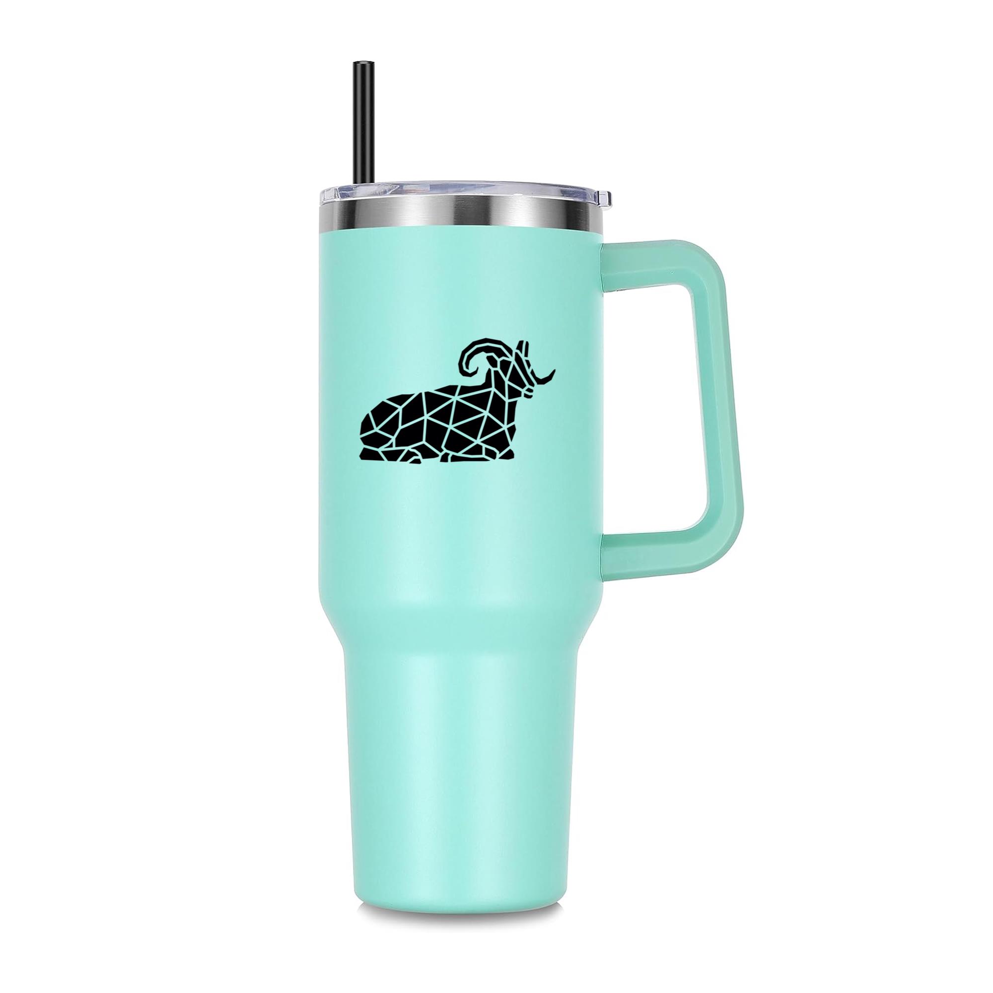 Sitting Polygonal Ram Silhouette 40oz Stainless Steel Tumbler - Image 2