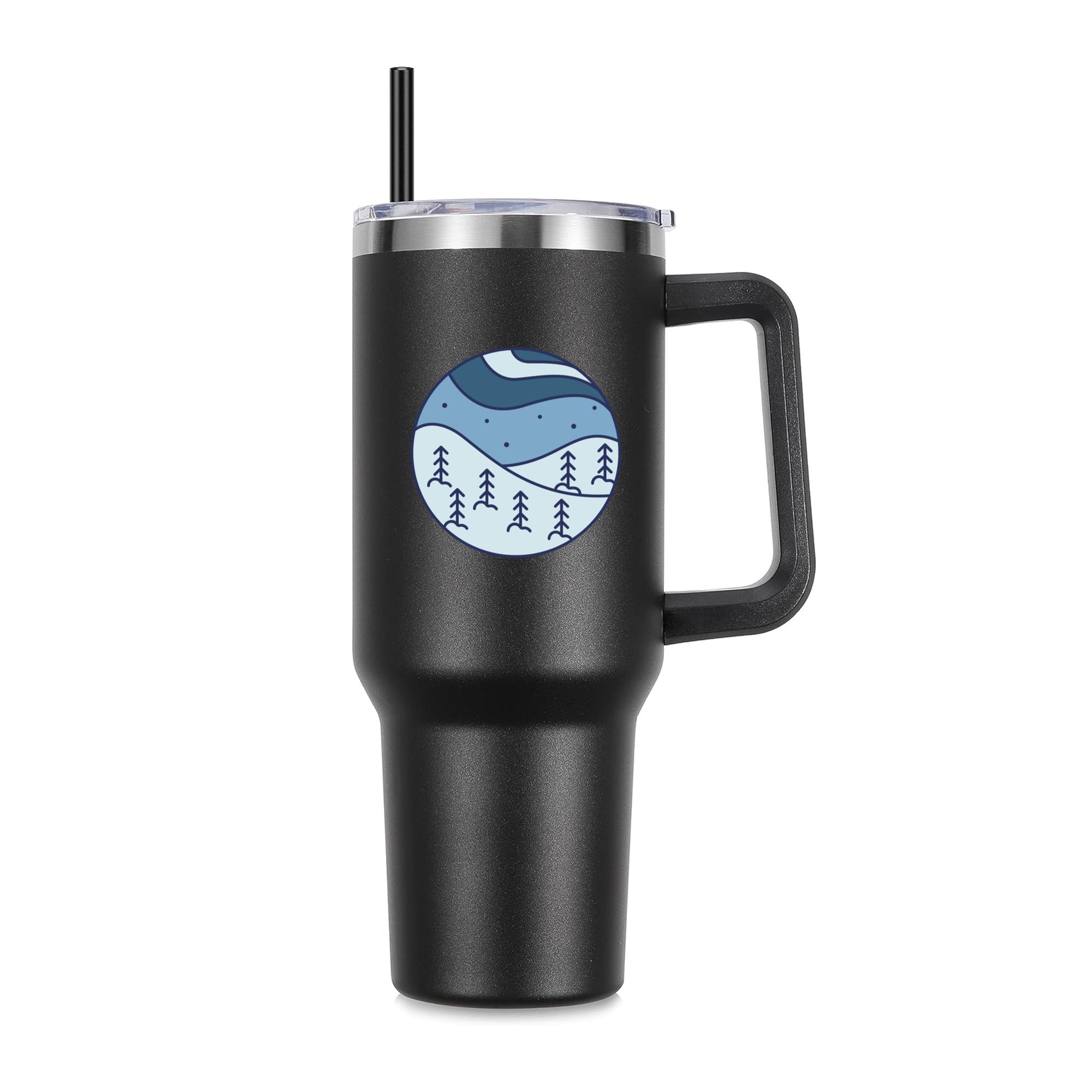 Snow Landscape Flat 40oz Stainless Steel Tumbler - Image 3