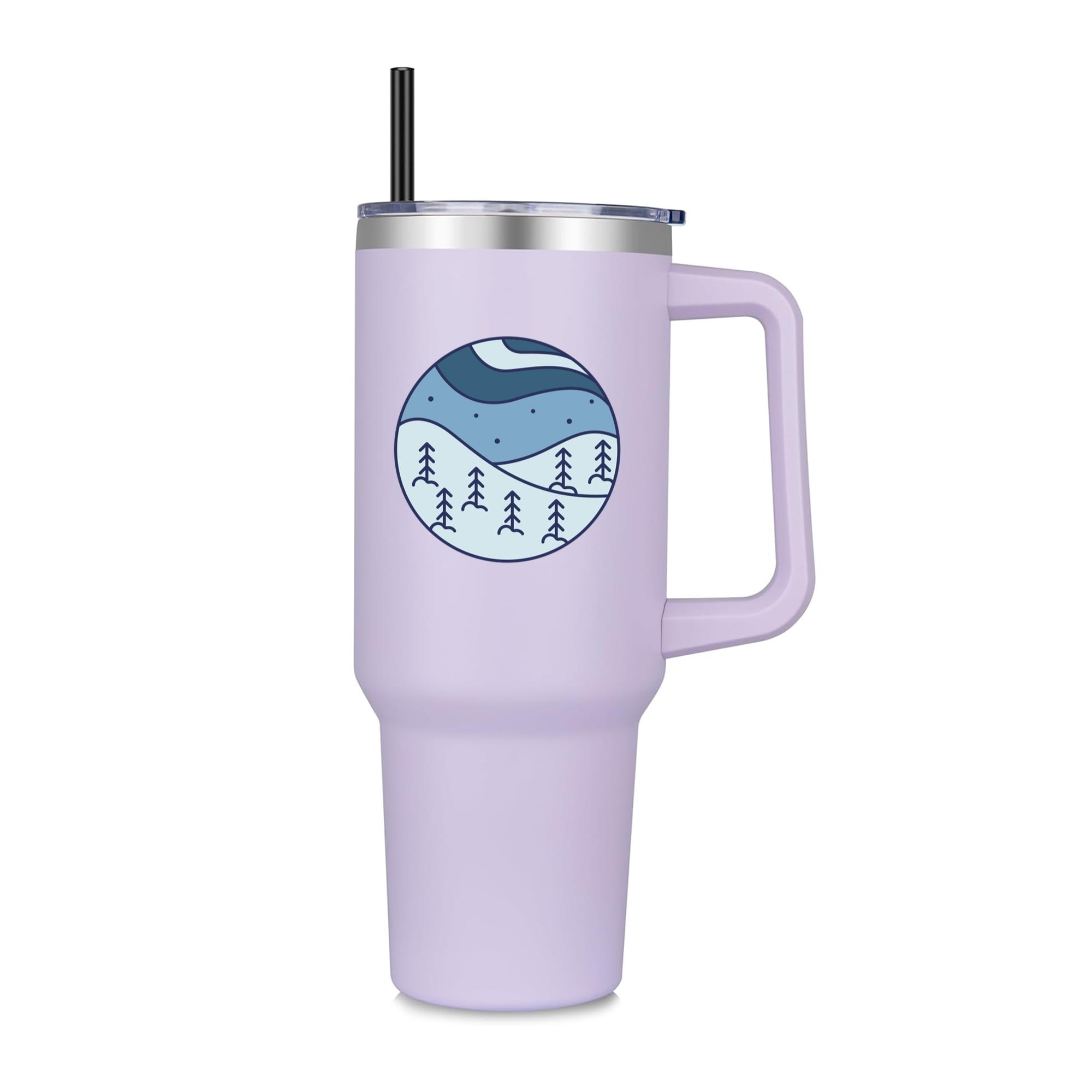 Snow Landscape Flat 40oz Stainless Steel Tumbler