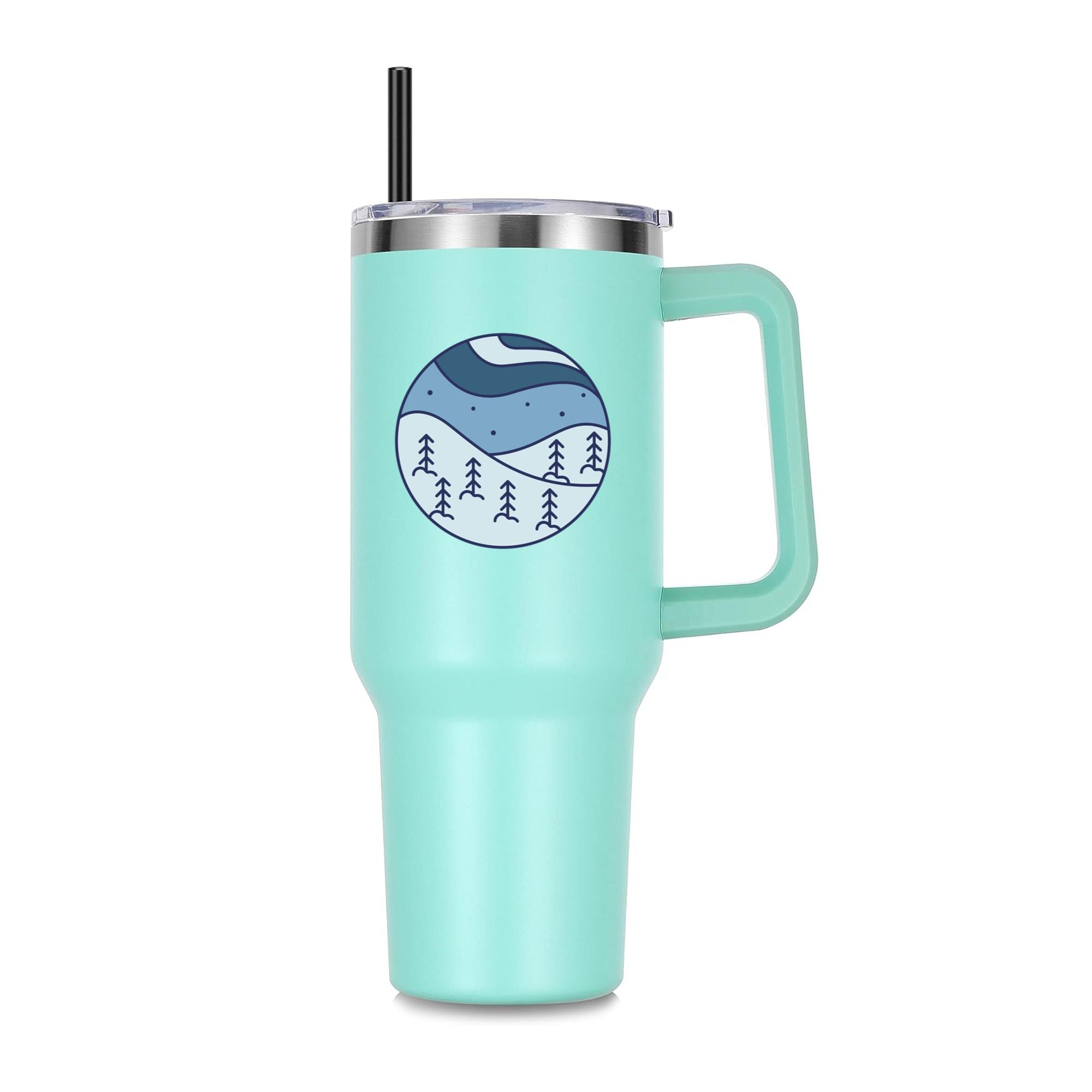 Snow Landscape Flat 40oz Stainless Steel Tumbler - Image 2