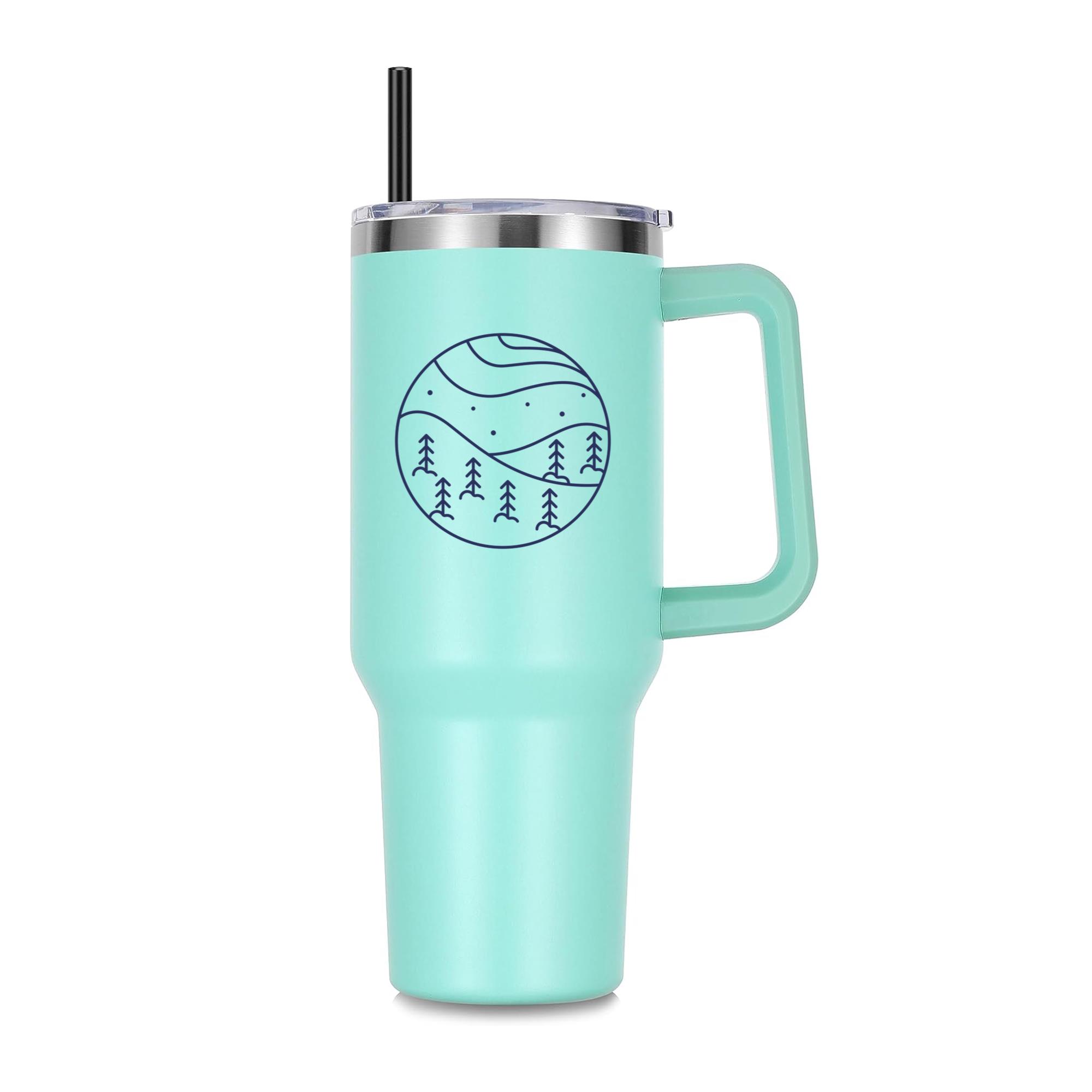 Snow Landscape Stroke 40oz Stainless Steel Tumbler - Image 2