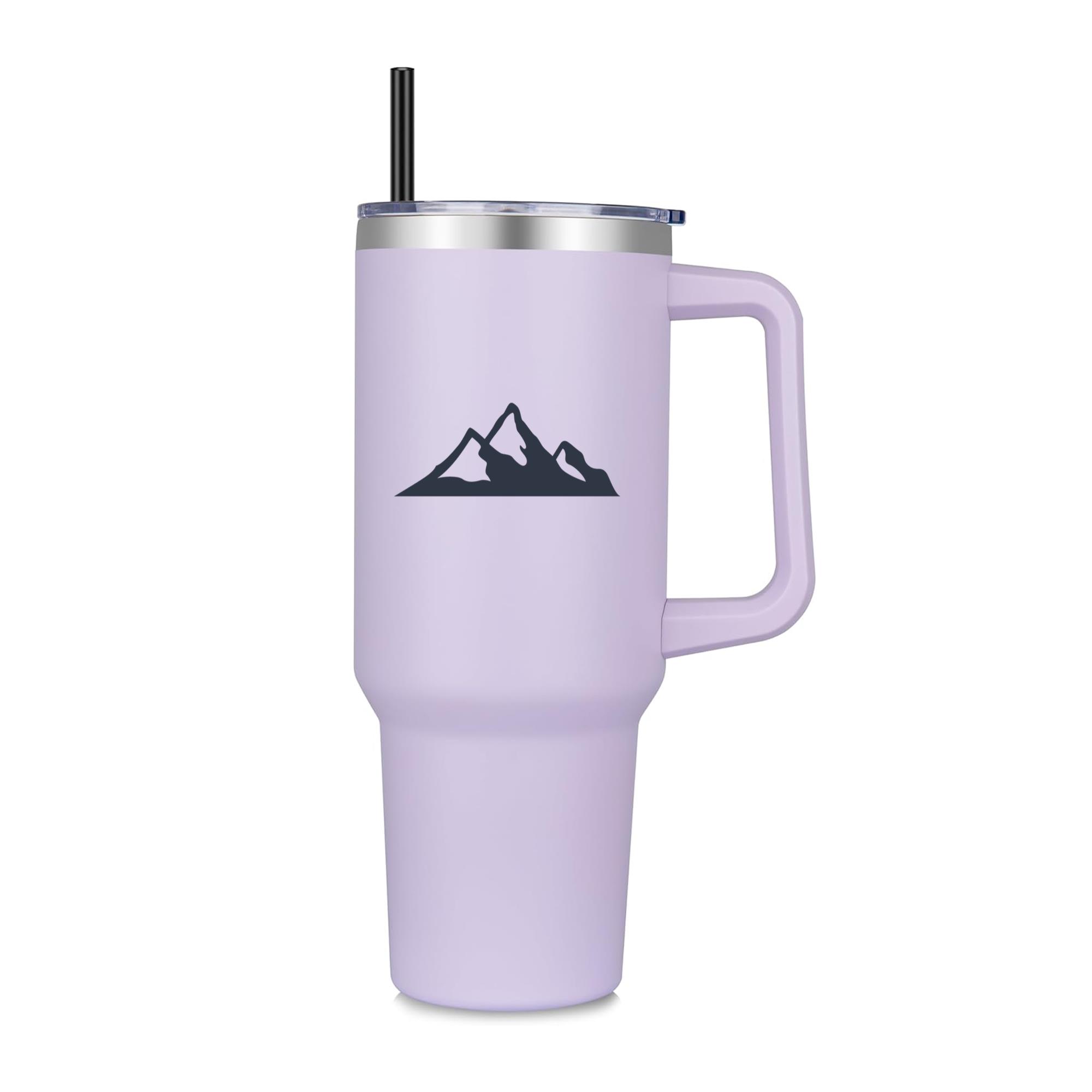 Snow Mountain Climbing Illustration 40oz Stainless Steel Tumbler