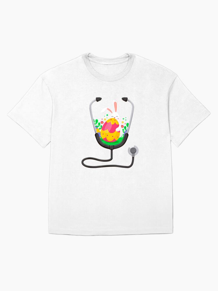 Stethoscope Nurse Doctor Bunny Easter Egg Cotton T-Shirt - Image 4