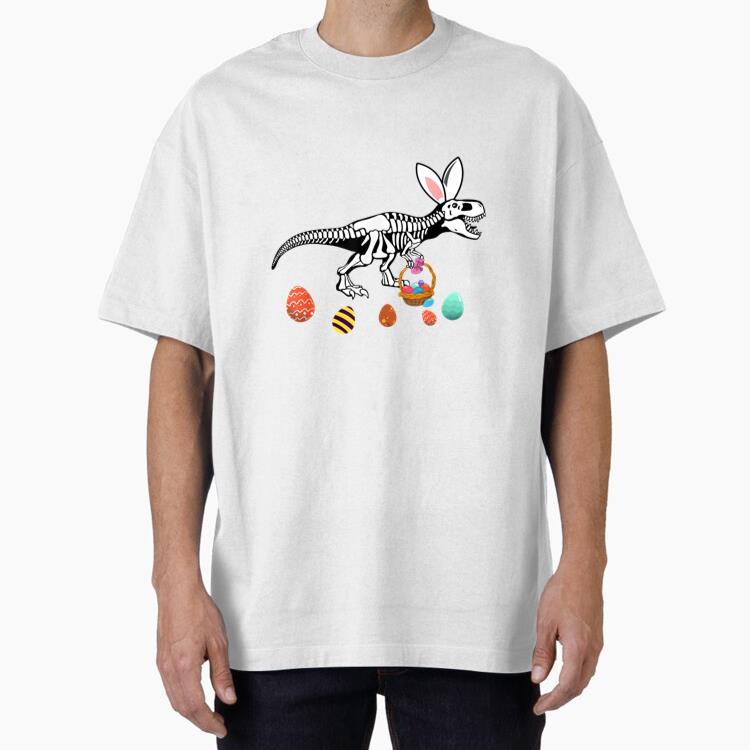 T Rex Easter Skeleton Bunny Cotton T-Shirt 
