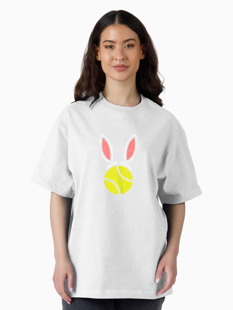 Tennis Ball Bunny Ears Funny Easter 2020 Player Coach Gift Cotton T-Shirt - Image 3
