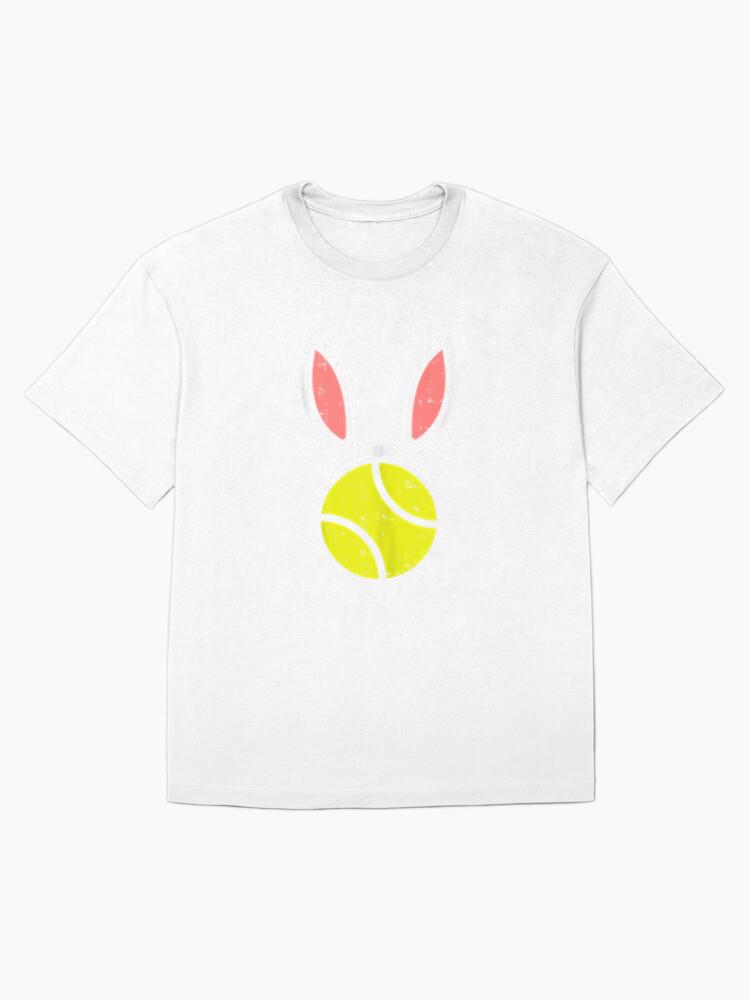Tennis Ball Bunny Ears Funny Easter 2020 Player Coach Gift Cotton T-Shirt - Image 4