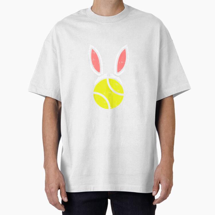 Tennis Ball Bunny Ears Funny Easter 2020 Player Coach Gift Cotton T-Shirt 
