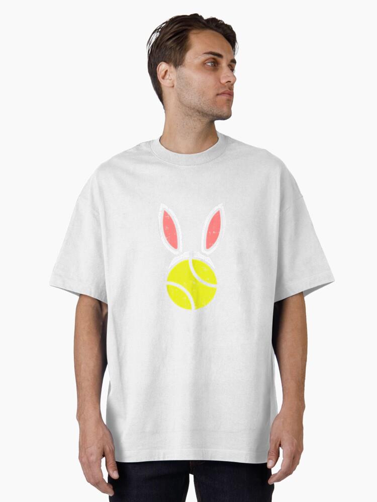 Tennis Ball Bunny Ears Funny Easter 2020 Player Coach Gift Cotton T-Shirt - Image 2