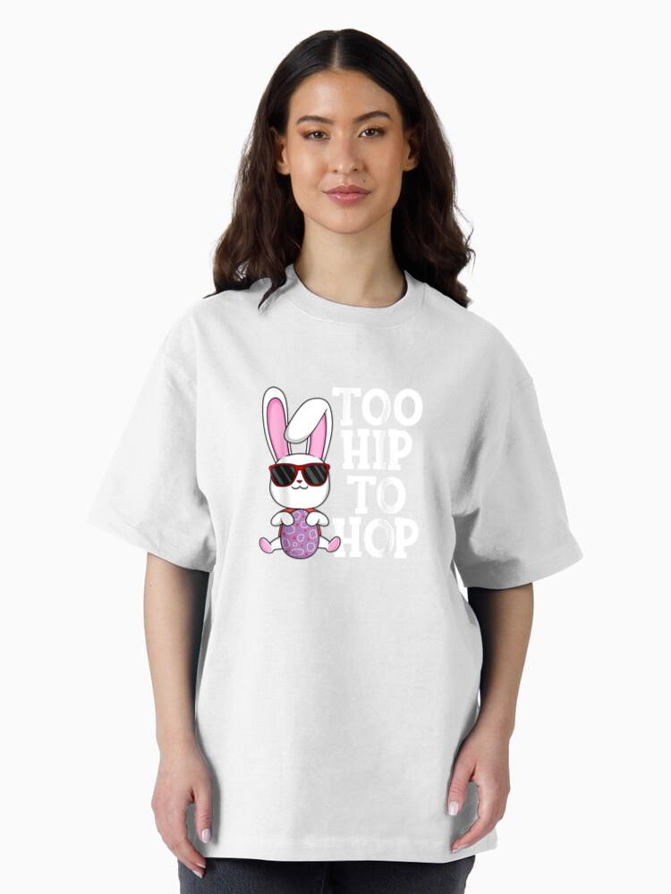 Too Hip To Hop Bunny Sunglasses Easter Day Cotton T-Shirt - Image 3