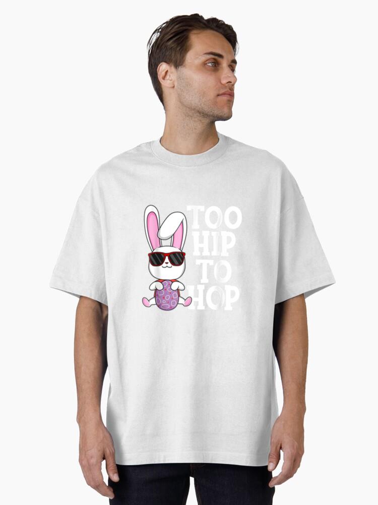 Too Hip To Hop Bunny Sunglasses Easter Day Cotton T-Shirt - Image 2