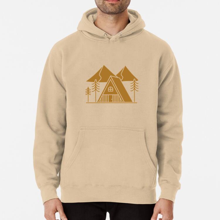 Triangular Cabin In The Mountains Cut Out Classic Unisex Hoodie