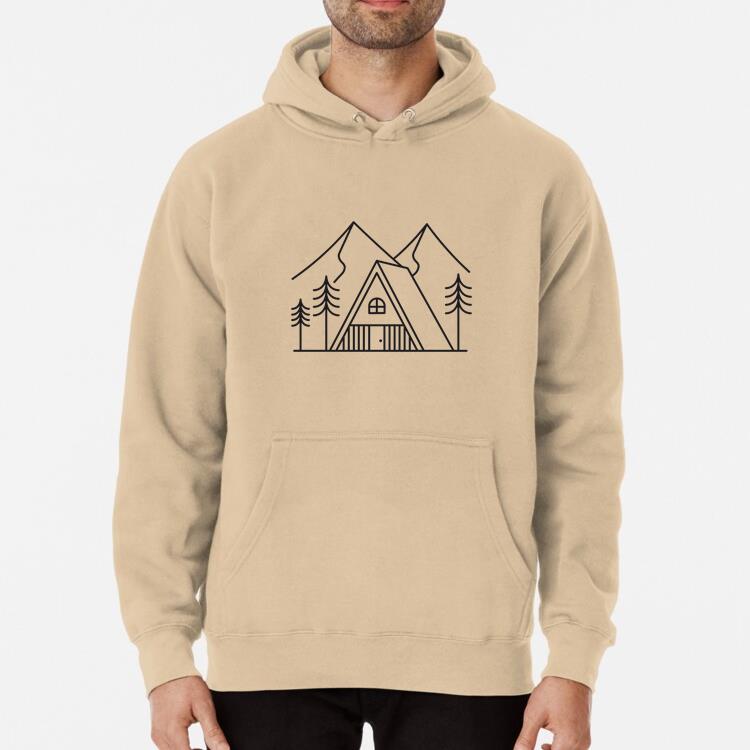 Triangular Cabin In The Mountains Stroke Classic Unisex Hoodie