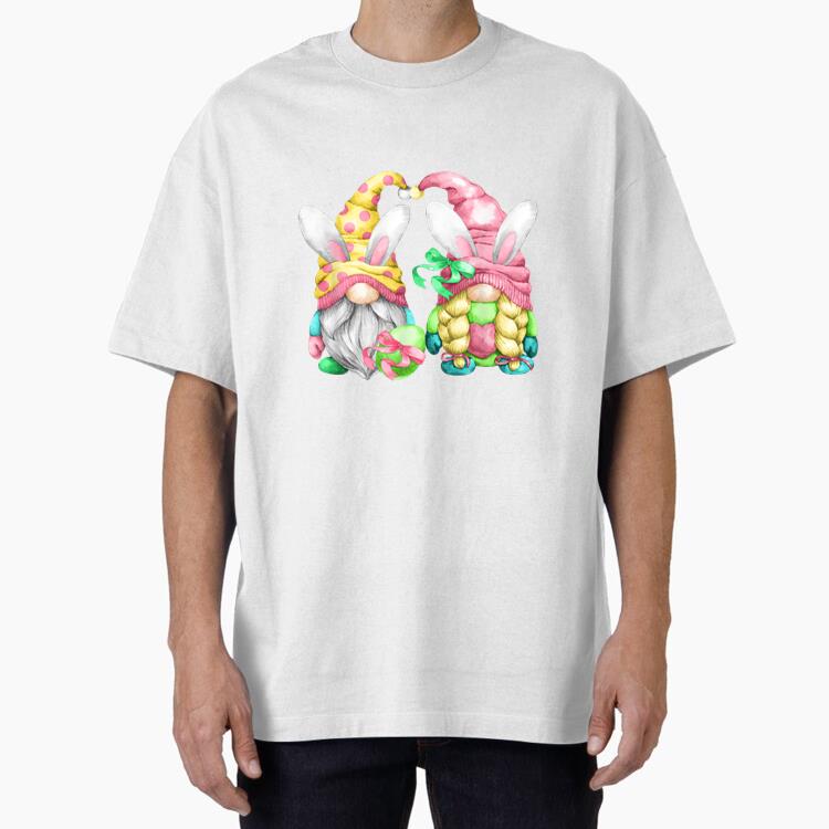 Unique Bunny Ear Gnomes For Women & Gardener For Easter Day Cotton T-Shirt 
