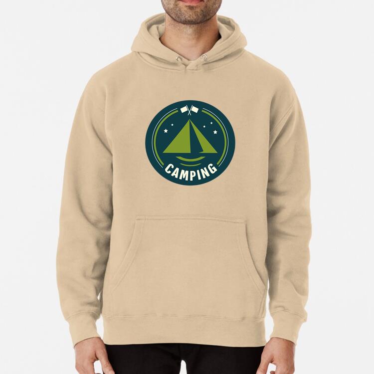 Vintage Camping Rounded Seal Classic Unisex Hoodie