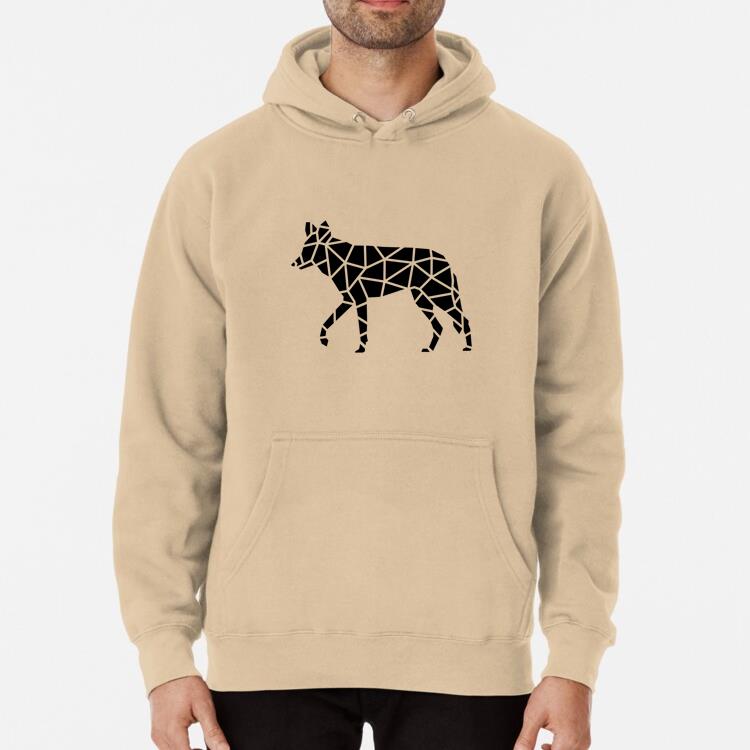 Walking Cut Out Polygonal Wolf Classic Unisex Hoodie