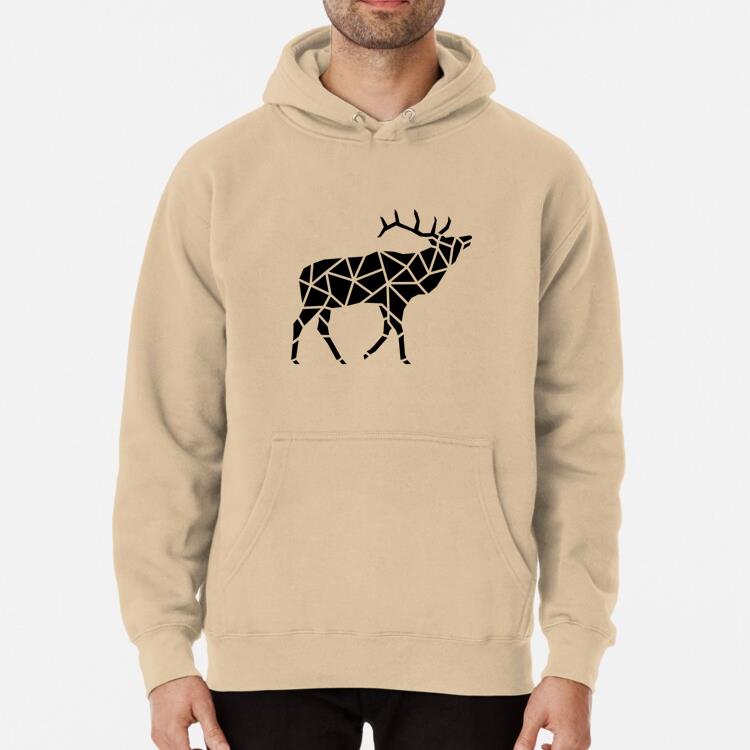Walking Polygonal Cut Out Deer Classic Unisex Hoodie