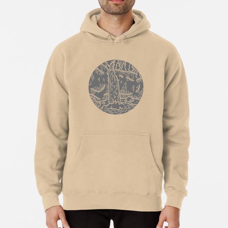 Waterfall And Forest Cut Out Landscape Classic Unisex Hoodie